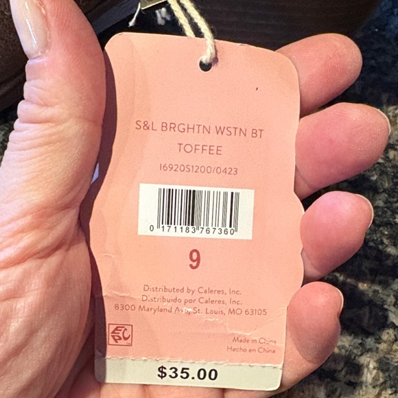 Sam and Libby size 9 Tan cowboy heeled Boots brand new - Picture 4 of 6